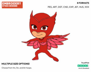 Owlette - PJ Masks - TV Shows - Disney Embroidery Design in 3 sizes & 8 formats