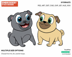 Bingo, Rolly - Puppy Dog Pals - TV Shows - Disney Embroidery Design in 3 sizes & 8 formats
