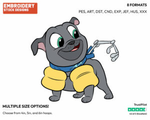 Bingo Wearing Floaties - Puppy Dog Pals - TV Shows - Disney Embroidery Design in 3 sizes & 8 formats