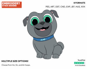 Bingo - Puppy Dog Pals - TV Shows - Disney Embroidery Design in 3 sizes & 8 formats