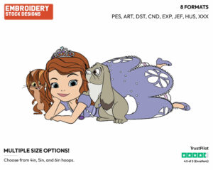 Sofia, Clover, Whatnaught - Sofia the First - TV Shows - Disney Embroidery Design in 3 sizes & 8 formats