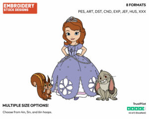 Sofia, Whatnaught, Clover - Sofia the First - TV Shows - Disney Embroidery Design in 3 sizes & 8 formats
