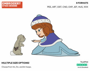 Clover, Sofia Wearing Winter Dress - Sofia the First - TV Shows - Disney Embroidery Design in 3 sizes & 8 formats