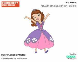 Sofia - Sofia the First - TV Shows - Disney Embroidery Design in 3 sizes & 8 formats