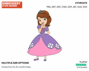 Sofia - Sofia the First - TV Shows - Disney Embroidery Design in 3 sizes & 8 formats