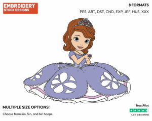 Sofia - Sofia the First - TV Shows - Disney Embroidery Design in 3 sizes & 8 formats