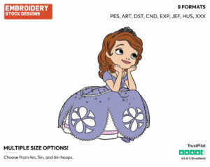 Sofia - Sofia the First - TV Shows - Disney Embroidery Design in 3 sizes & 8 formats