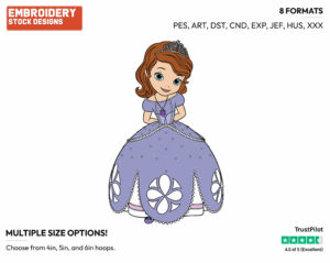 Sofia - Sofia the First - TV Shows - Disney Embroidery Design in 3 sizes & 8 formats