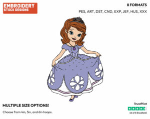 Sofia - Sofia the First - TV Shows - Disney Embroidery Design in 3 sizes & 8 formats