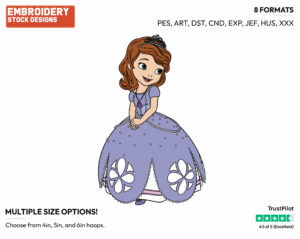Sofia - Sofia the First - TV Shows - Disney Embroidery Design in 3 sizes & 8 formats