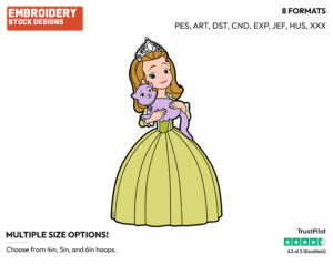 Amber, Cat Sofia - Sofia the First - TV Shows - Disney Embroidery Design in 3 sizes & 8 formats