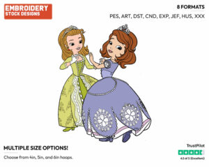 Amber, Sofia - Sofia the First - TV Shows - Disney Embroidery Design in 3 sizes & 8 formats