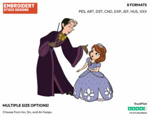 Cedric, Sofia - Sofia the First - TV Shows - Disney Embroidery Design in 3 sizes & 8 formats