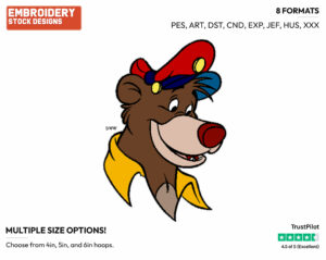 Baloo - Talespin - TV Shows - Disney Embroidery Design in 3 sizes & 8 formats