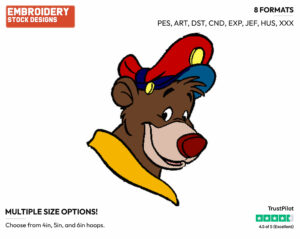 Baloo - Talespin - TV Shows - Disney Embroidery Design in 3 sizes & 8 formats
