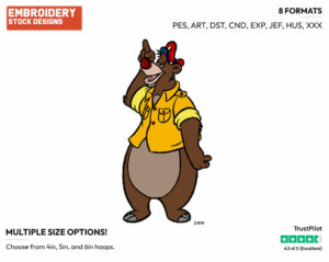 Baloo - Talespin - TV Shows - Disney Embroidery Design in 3 sizes & 8 formats