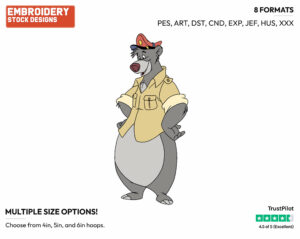 Baloo - Talespin - TV Shows - Disney Embroidery Design in 3 sizes & 8 formats
