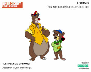 Baloo, Kit - Talespin - TV Shows - Disney Embroidery Design in 3 sizes & 8 formats