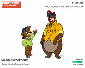 Kit Cloudkicker, Baloo - Talespin - TV Shows - Disney Embroidery Design in 3 sizes & 8 formats