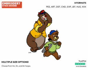 Baloo, Kit - Talespin - TV Shows - Disney Embroidery Design in 3 sizes & 8 formats