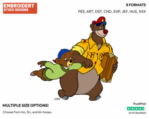 Kit Cloudkicker, Baloo - Talespin - TV Shows - Disney Embroidery Design in 3 sizes & 8 formats
