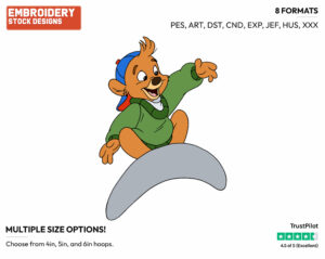 Kit Cloudkicker - Talespin - TV Shows - Disney Embroidery Design in 3 sizes & 8 formats