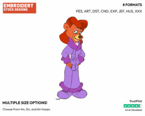 Rebecca - Talespin - TV Shows - Disney Embroidery Design in 3 sizes & 8 formats