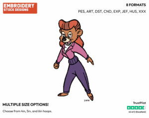 Rebecca - Talespin - TV Shows - Disney Embroidery Design in 3 sizes & 8 formats