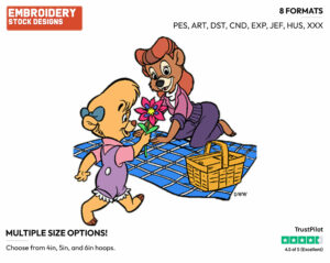 Molly, Rebecca - Talespin - TV Shows - Disney Embroidery Design in 3 sizes & 8 formats