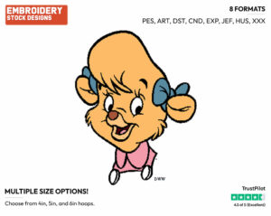 Molly - Talespin - TV Shows - Disney Embroidery Design in 3 sizes & 8 formats