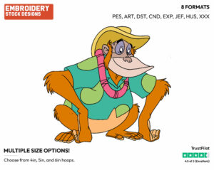 Louie - Talespin - TV Shows - Disney Embroidery Design in 3 sizes & 8 formats