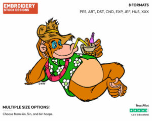 Louie - Talespin - TV Shows - Disney Embroidery Design in 3 sizes & 8 formats
