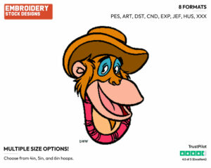 Louie - Talespin - TV Shows - Disney Embroidery Design in 3 sizes & 8 formats