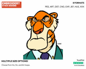 Shere Khan - Talespin - TV Shows - Disney Embroidery Design in 3 sizes & 8 formats