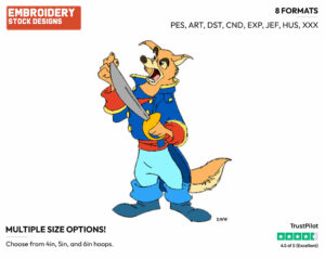 Don Karnage - Talespin - TV Shows - Disney Embroidery Design in 3 sizes & 8 formats