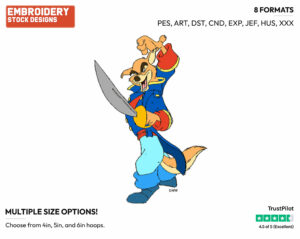 Don Karnage - Talespin - TV Shows - Disney Embroidery Design in 3 sizes & 8 formats