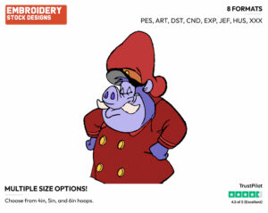 Colonel Spiggot - Talespin - TV Shows - Disney Embroidery Design in 3 sizes & 8 formats
