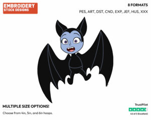 Vampirina As A Bat - Vampirina - TV Shows - Disney Embroidery Design in 3 sizes & 8 formats