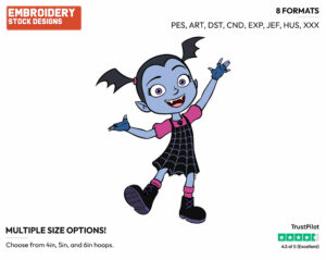 Vampirina Cheering - Vampirina - TV Shows - Disney Embroidery Design in 3 sizes & 8 formats