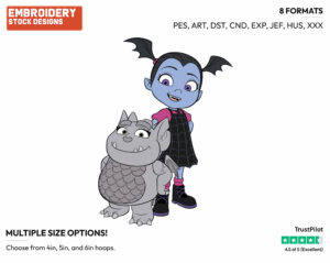 Vampirina, Gregoria - Vampirina - TV Shows - Disney Embroidery Design in 3 sizes & 8 formats