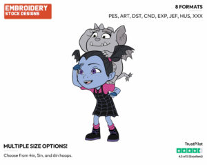 Vampirina, Gregoria - Vampirina - TV Shows - Disney Embroidery Design in 3 sizes & 8 formats