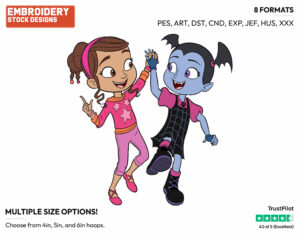 Poppy, Vampirina - Vampirina - TV Shows - Disney Embroidery Design in 3 sizes & 8 formats