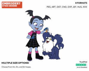 Vampirina Giving Wolfie A Treat - Vampirina - TV Shows - Disney Embroidery Design in 3 sizes & 8 formats