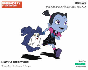 Vampirina, Wolfie Running - Vampirina - TV Shows - Disney Embroidery Design in 3 sizes & 8 formats