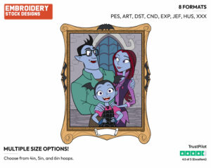 Vampirina, Parents Framed Portrait - Vampirina - TV Shows - Disney Embroidery Design in 3 sizes & 8 formats