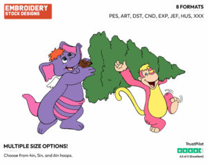 Eleroo, Rhinokey, Christmas Tree - The Wuzzles - TV Shows - Disney Embroidery Design in 3 sizes & 8 formats