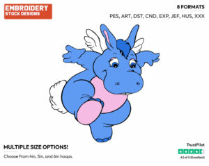 Hoppopotamus - The Wuzzles - TV Shows - Disney Embroidery Design in 3 sizes & 8 formats