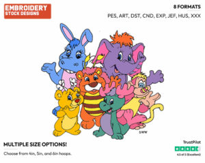 Bumblelion, Butterbear, Eleroo, Moosel, Hoppopotamus, Rhinokey - The Wuzzles - TV Shows - Disney Embroidery Design in 3 sizes & 8 formats