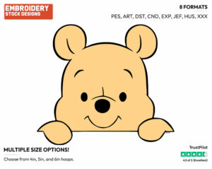 Baby Pooh Face - Baby Pooh - Winnie the Pooh - Disney Embroidery Design in 3 sizes & 8 formats