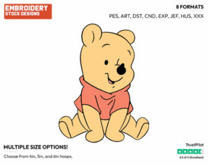 Baby Pooh - Baby Pooh - Winnie the Pooh - Disney Embroidery Design in 3 sizes & 8 formats